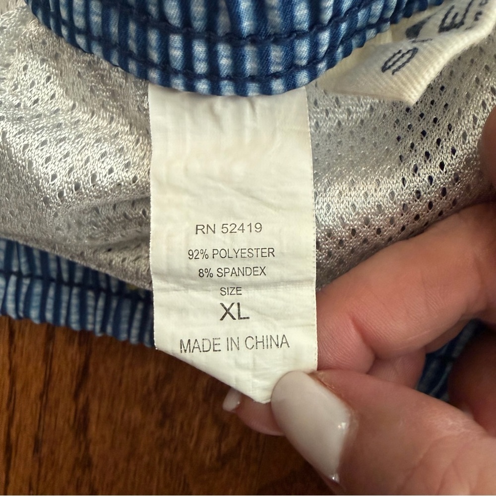 Sperry Swim Trunks Blue Striped Nautical Print Size XL - Picture 6 of 9
